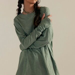 We The Free Arden Long Sleeve Tee, Green, Size Small